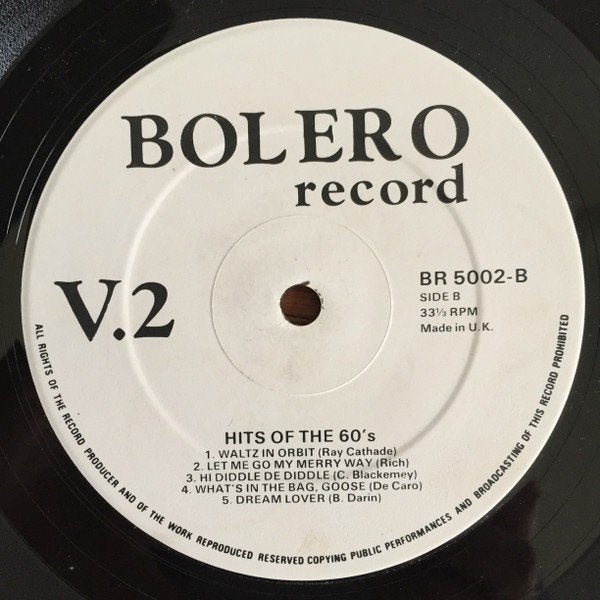 Bolero Record V. 2 – Hits Of The 60's " Popcorn lp"= Mint, LP, Ophalen of Verzenden, Zo goed als nieuw, Beschermende buitenhoes
