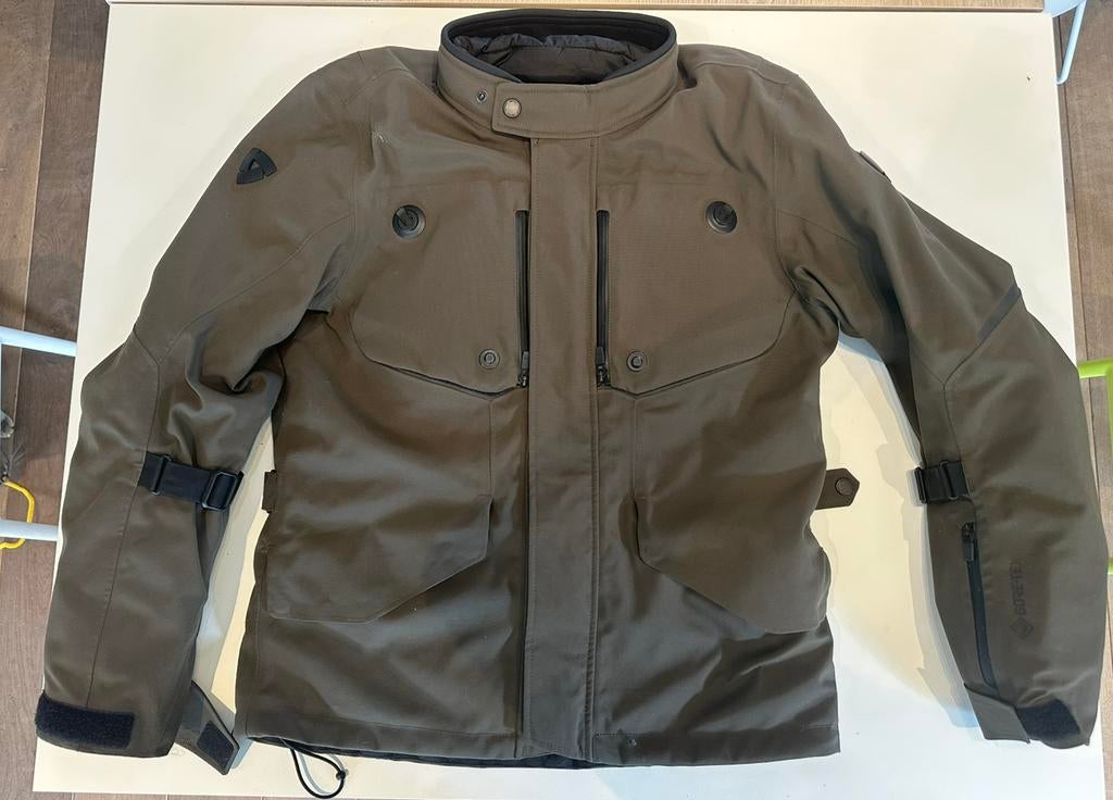 REV’IT! Trench 2 GTX - Donkergroen - Maat L - Nieuw!, Enlèvement, Seconde main, Hommes, Manteau | tissu