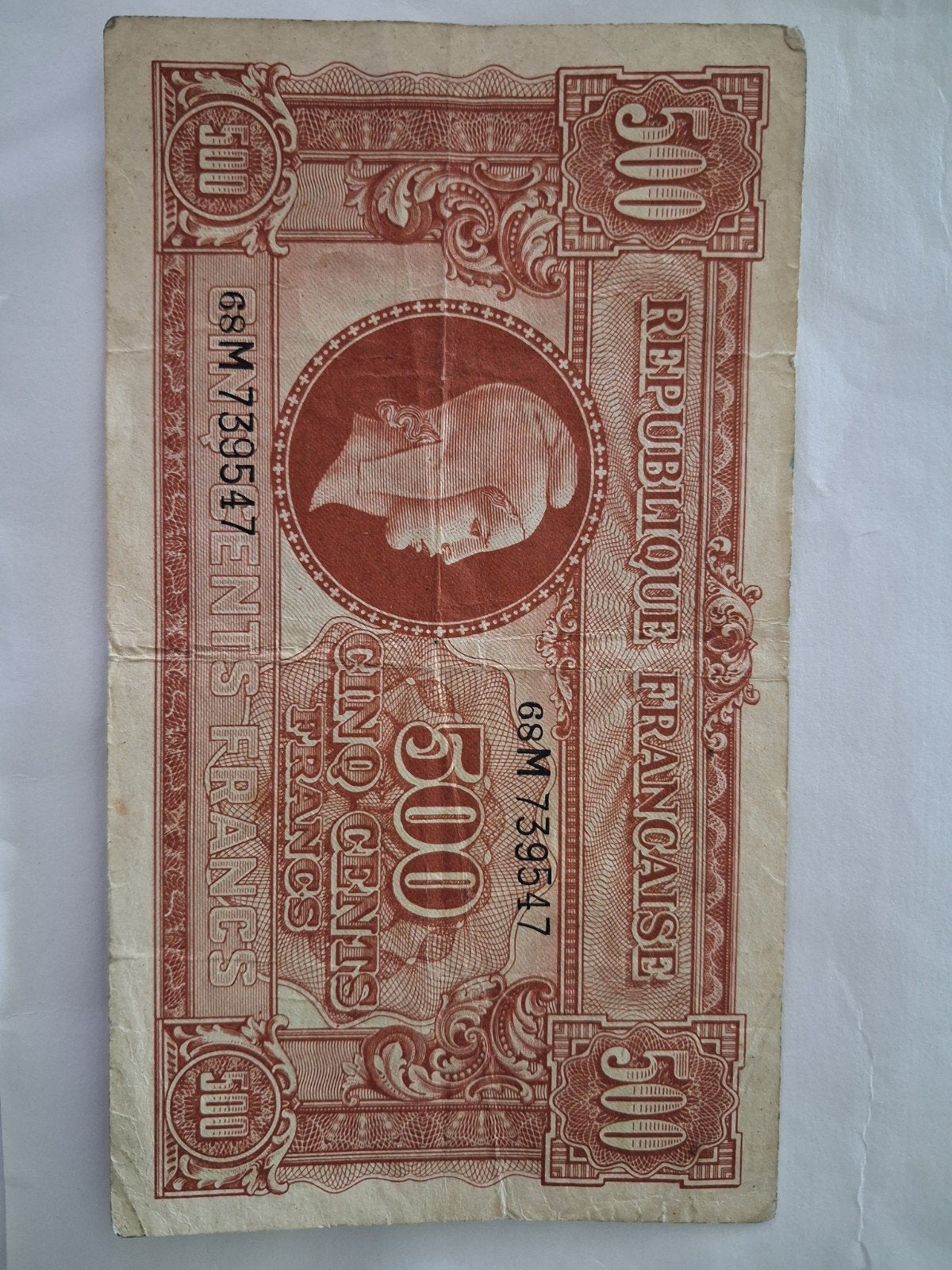 500 francs 1944-1945, Enlèvement ou Envoi, France, Billets en vrac