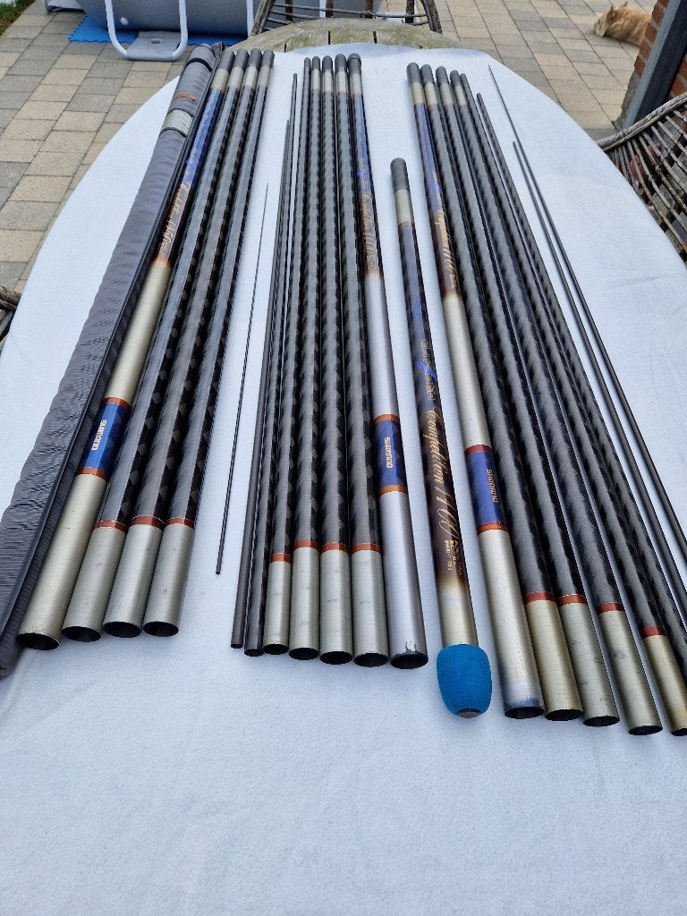 Shimano diaflash 11 meter 2 stuks, Ophalen, Gebruikt, Vaste hengel