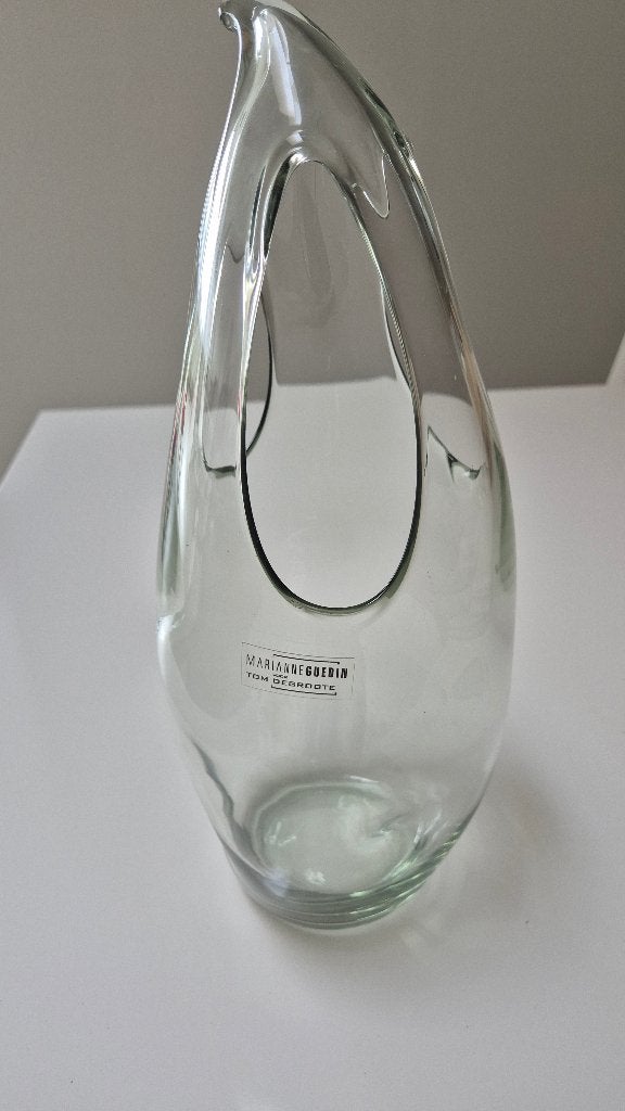Design vaas Marianne Guedin voor Tom Degroote, Maison & Meubles, Fait main, Comme neuf, Verre, Transparent
