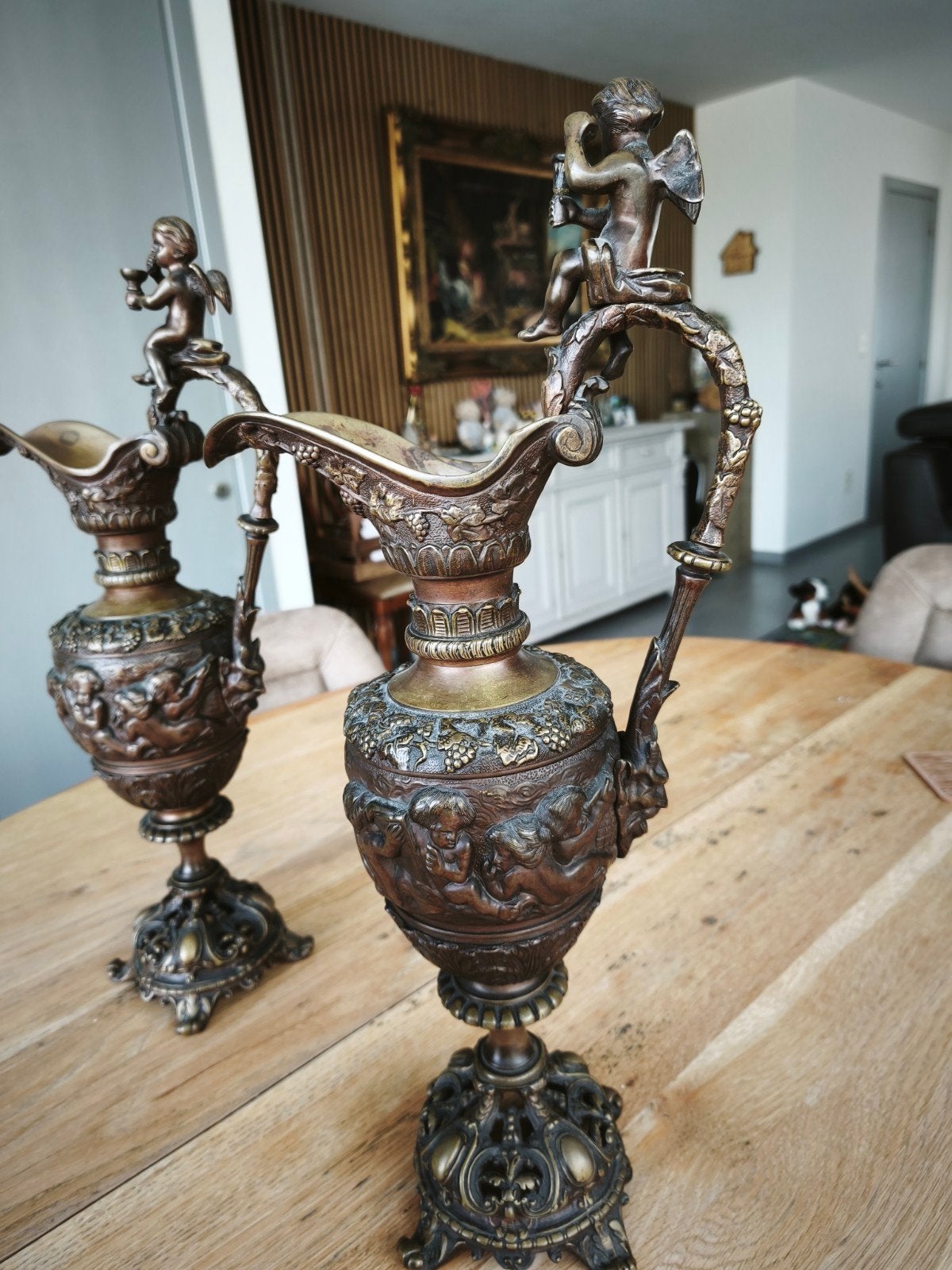 bronzen kandelaars, Antiek en Kunst, Ophalen, Koper of Brons