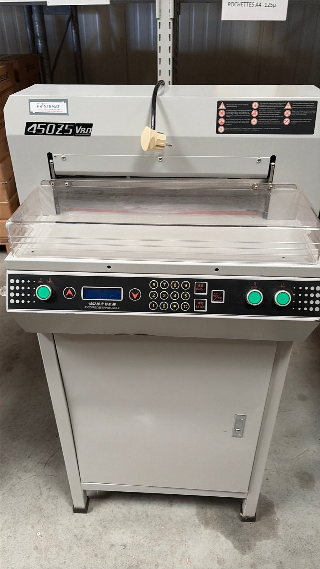 Massicot électrique digicut 450, Ophalen
