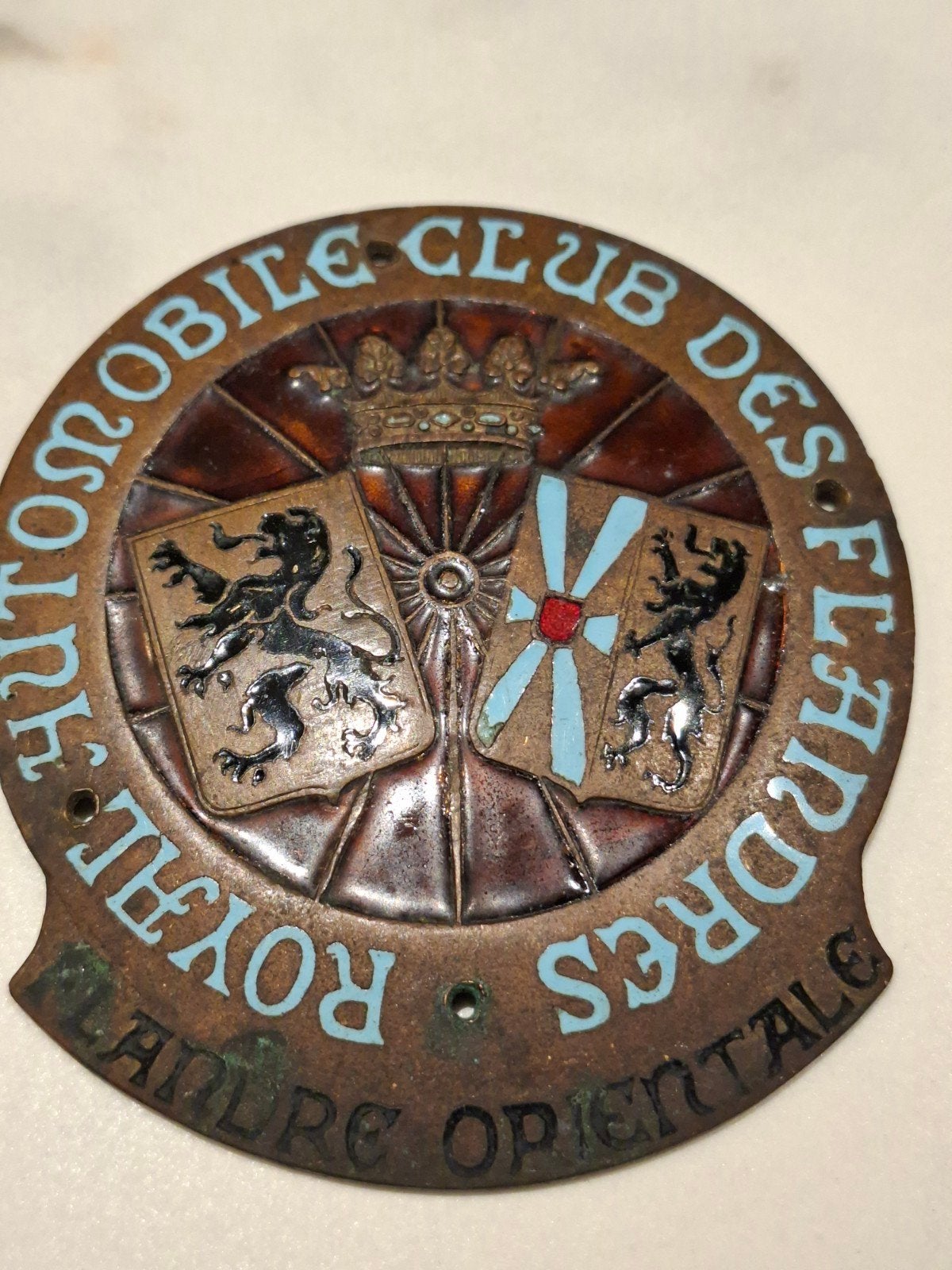 Badge emaille grille Automobiles Club Des Flandres, Ophalen of Verzenden