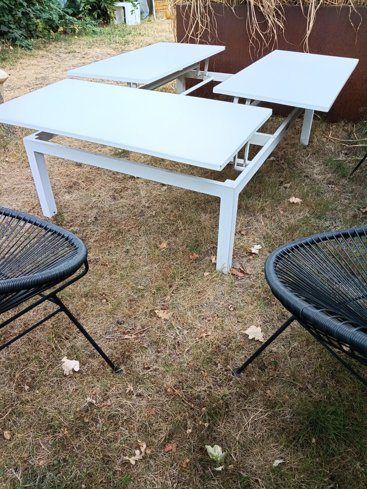 Loungetafel Manifesto met uitklapbare delen, Tuin en Terras, Ophalen, Gebruikt, Rechthoekig, Aluminium