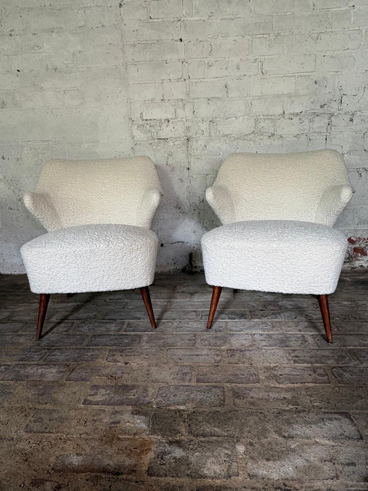 Set van 2 vintage coctail zetels (volledige herstoffering), Antiek en Kunst, Antiek | Meubels | Stoelen en Sofa's, Ophalen