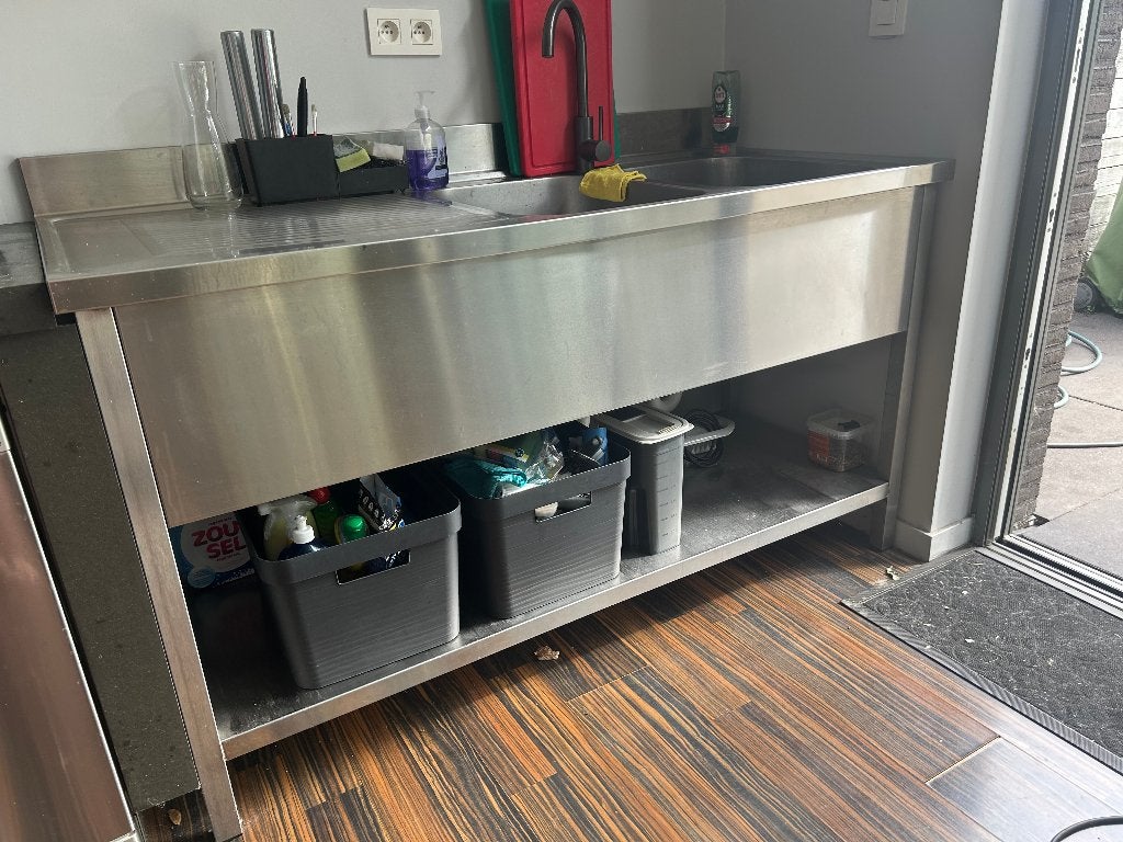 Inox keuken, Ophalen, Gebruikt, 200 cm of meer, Minder dan 100 cm