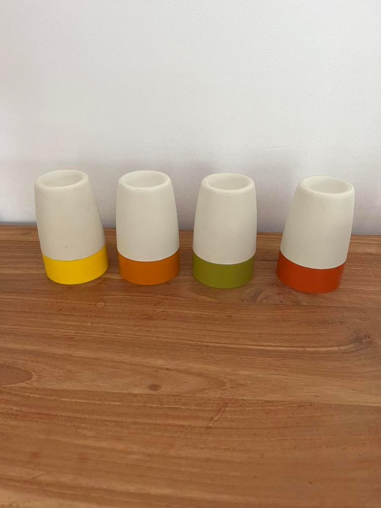 Tupperware 4 vintage eierdopjes, Ophalen of Verzenden, Zo goed als nieuw