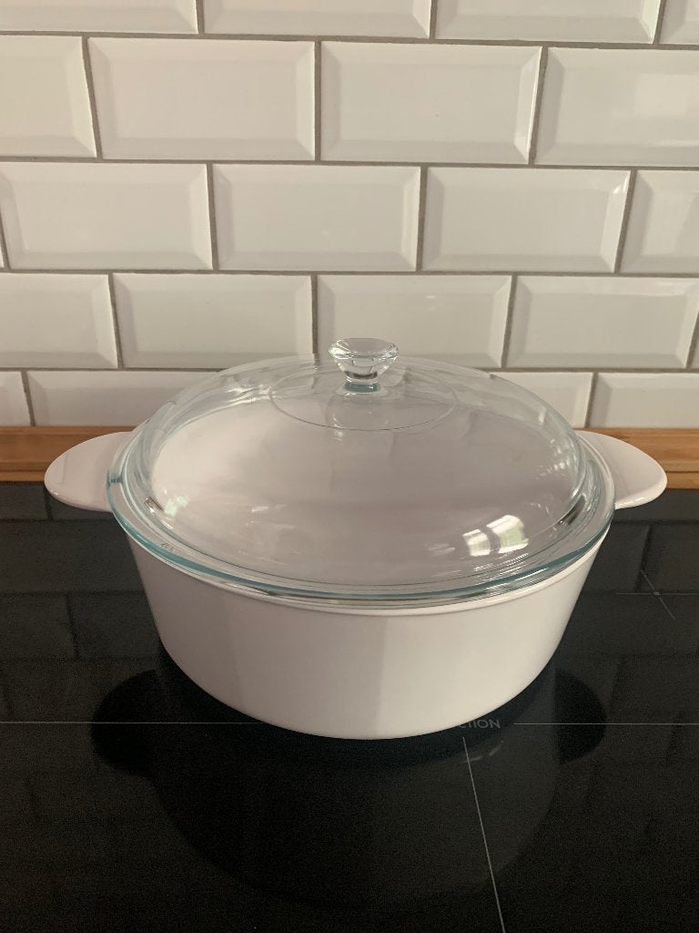 Cocotte Corningware 24cm, Avec couvercle, Verre, Enlèvement, Utilisé