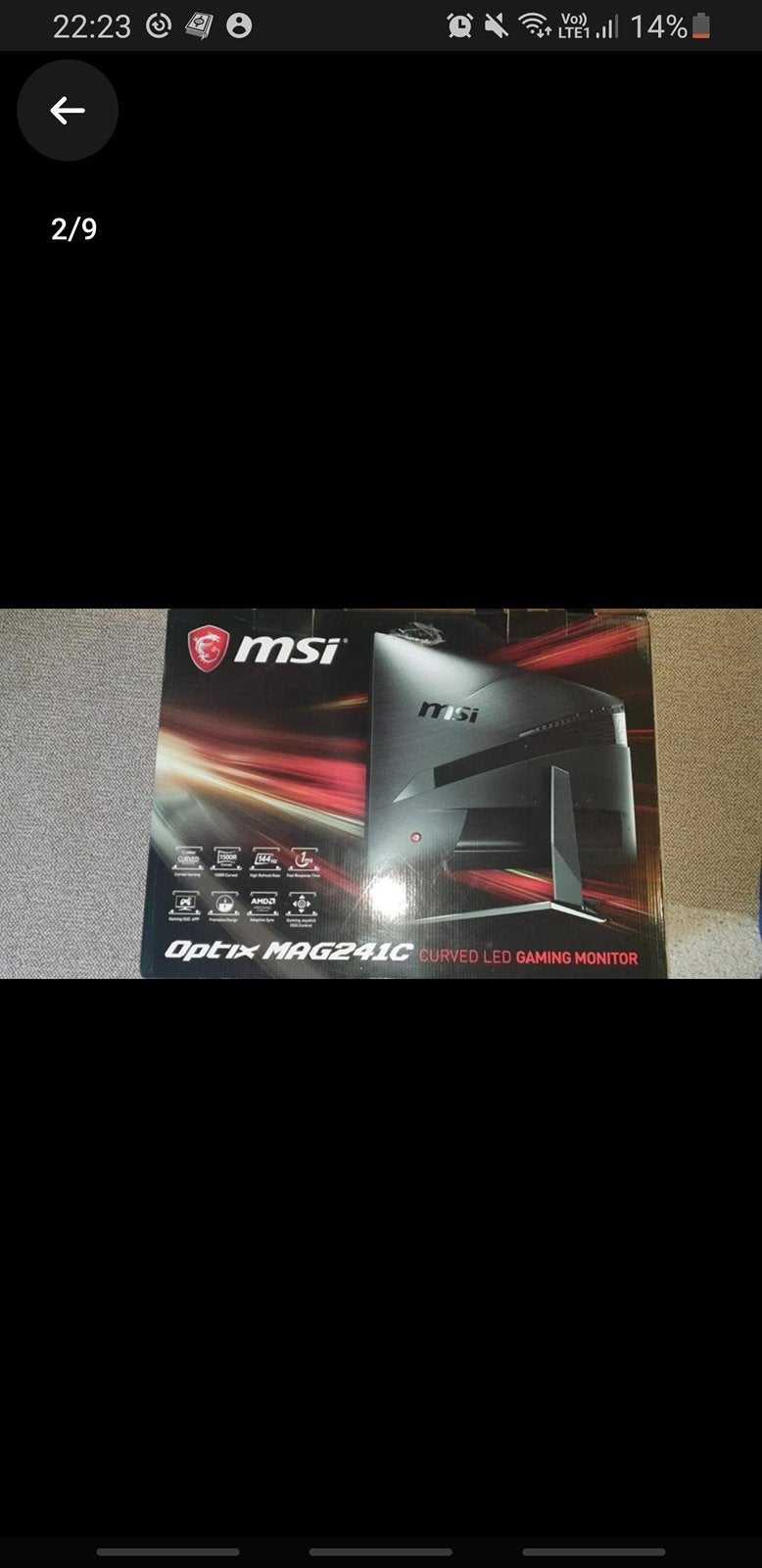 MSI Gaming Scherm/écran gaming MSI, Gaming, HDMI, 23,6, Comme neuf