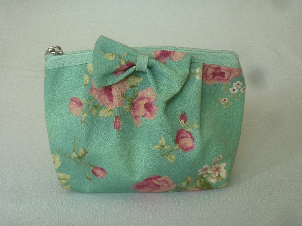 Make-up Tasje met Rozen Bloemenprint, Handtassen en Accessoires, Ophalen of Verzenden, Zo goed als nieuw, Groen, Dame