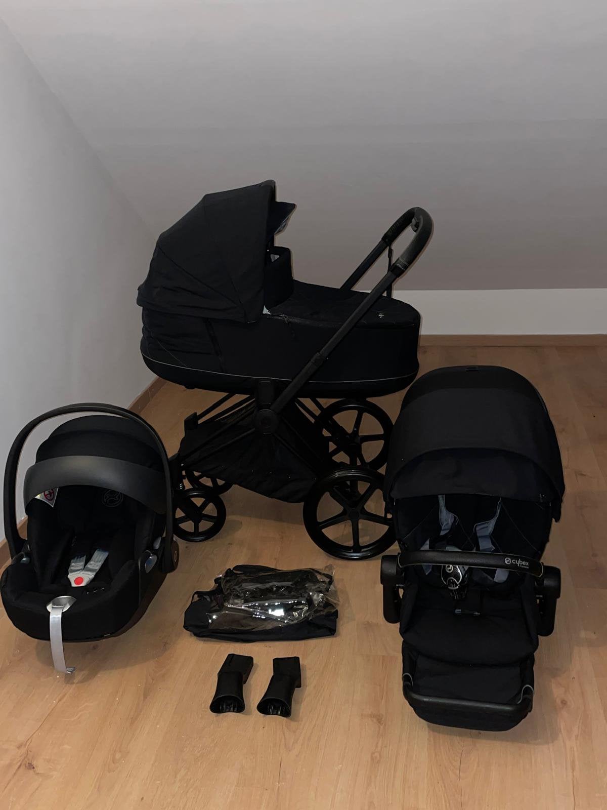 Cybex Priam Black/Black Autostoel Cloud Z -Size, Ophalen of Verzenden, Zo goed als nieuw, Kinderwagen