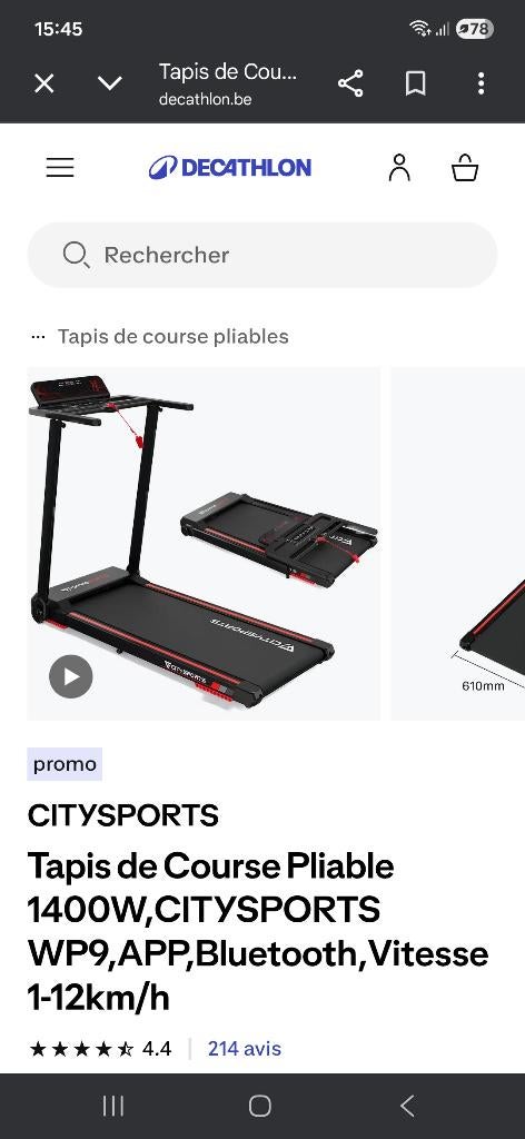 Tapis de course, Ophalen, Overige materialen, Zo goed als nieuw, Loopband