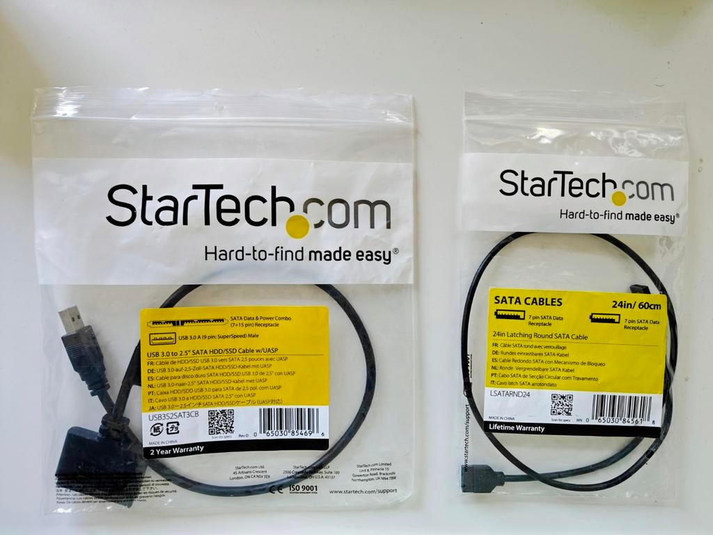 Câble Startech USB 3.0 vers SATA+SATA 2,5 pouces, Enlèvement ou Envoi