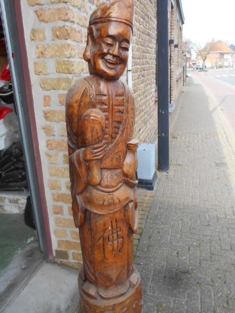 groot oosters houten beeld ( china ? ), Antiek en Kunst, Ophalen