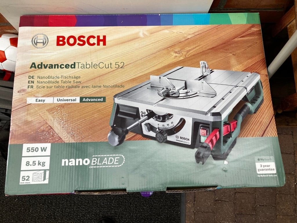 Tafelzaag nano blade, Doe-het-zelf en Bouw, Ophalen, Nieuw, Bosch groen, Afkortzaag