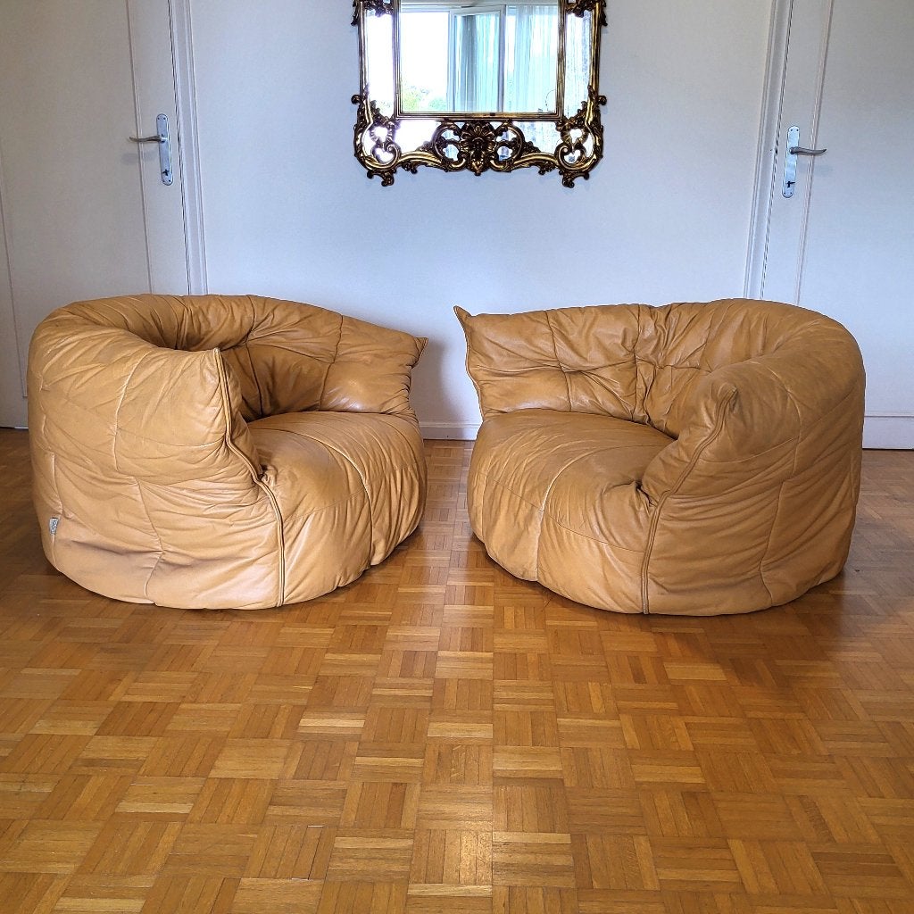 ️💕Paire de Fauteuils Brigantin–Michel Ducaroy Ligne Roset, Enlèvement ou Envoi, Comme neuf, Cuir, Design 80'