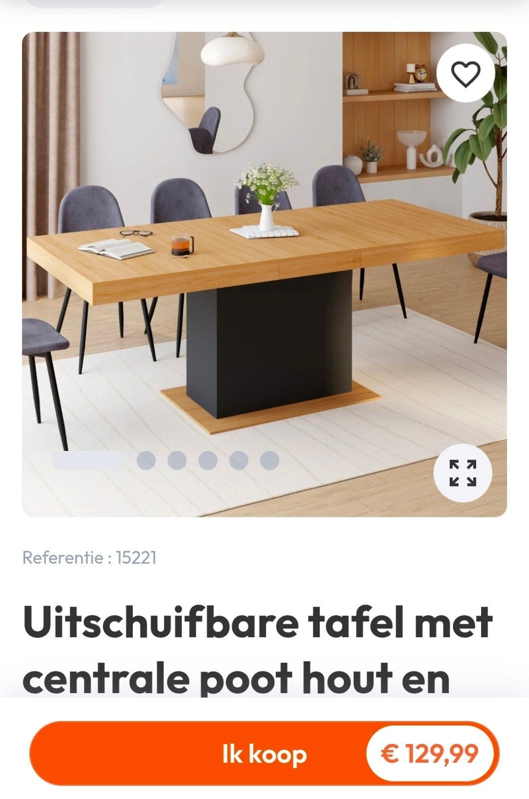 uitschuifbare tafel van id market., Ophalen