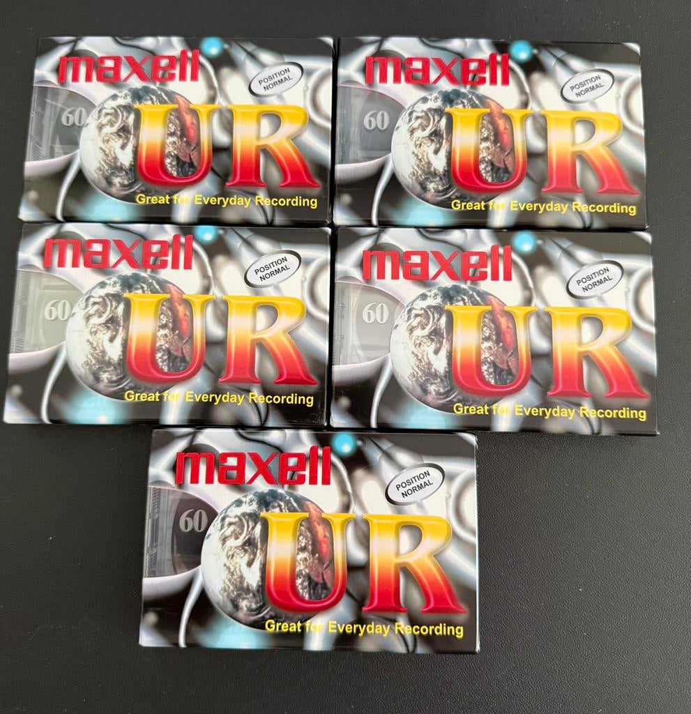 Maxell UR-60 5 stuke sealed nieuw, Cd's en Dvd's, Cassettebandjes, Ophalen of Verzenden, Nieuw in verpakking