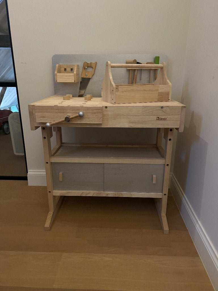 Houten Werkbank voor kinderen, Kinderen en Baby's, Ophalen, Zo goed als nieuw, Meubelstuk of Keukentje
