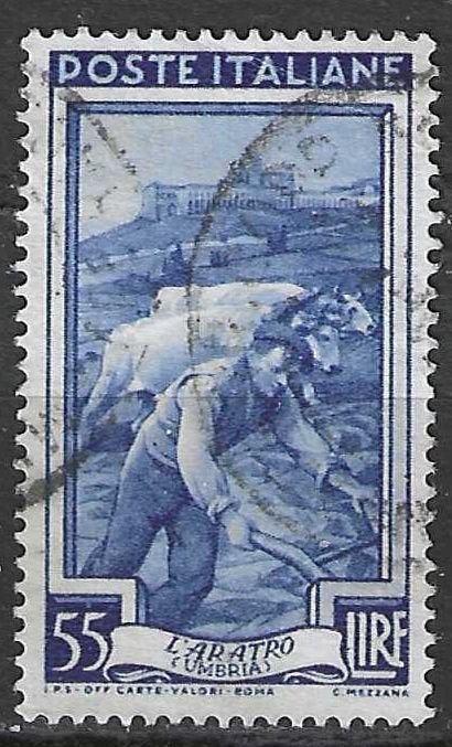 Italie 1950 - Yvert 586 - Italie aan het werk. (ST), Verzenden, Gestempeld