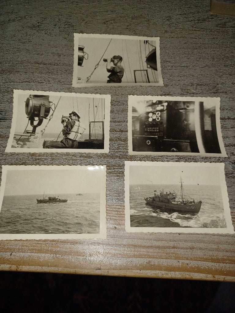 marine belgie echte foto mijnenveger 1950 m191 m187 5x, Ophalen of Verzenden, Marine, Foto of Poster