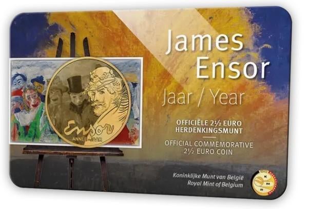 2,5 euros Belgique 2024 James Ensor en coincard flamande, Timbres & Monnaies, Enlèvement ou Envoi, Belgique, 5 euros