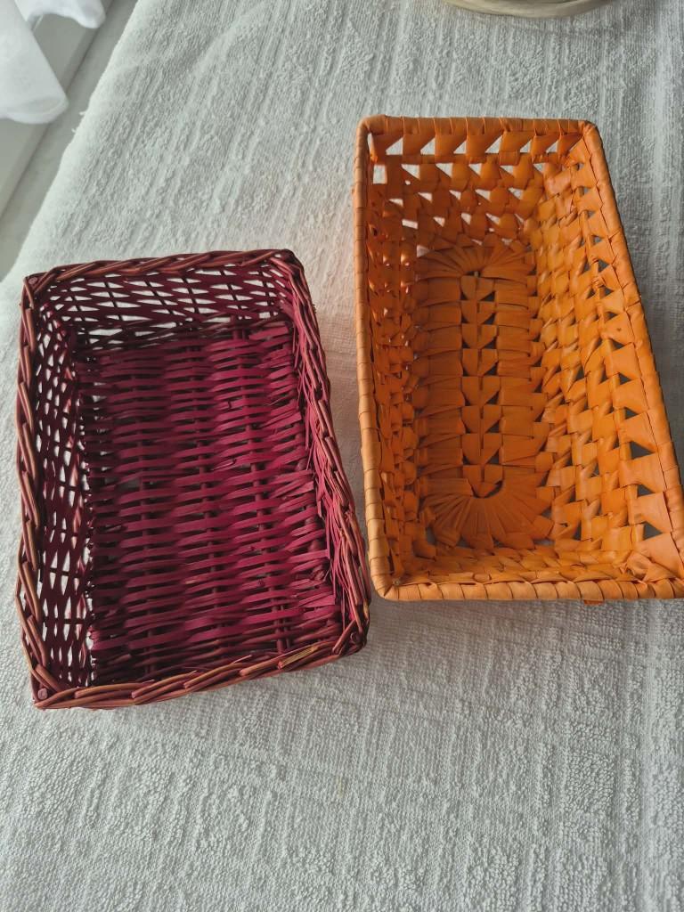lot de 2 petits paniers, Enlèvement, Utilisé, Rectangulaire