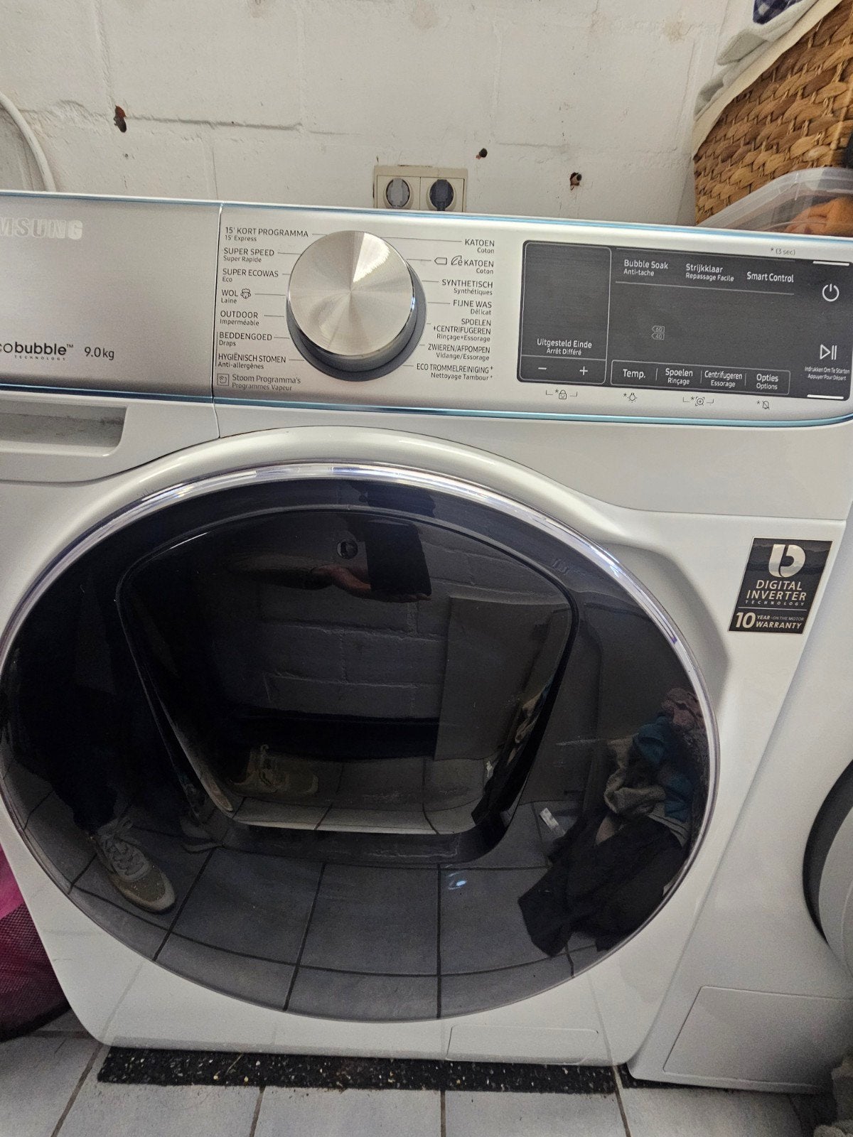 Samsung  Eco bubble wasmachine 9kg werkt nog goed, Electroménager, 1200 à 1600 tours, Classe énergétique A ou plus économe, Enlèvement