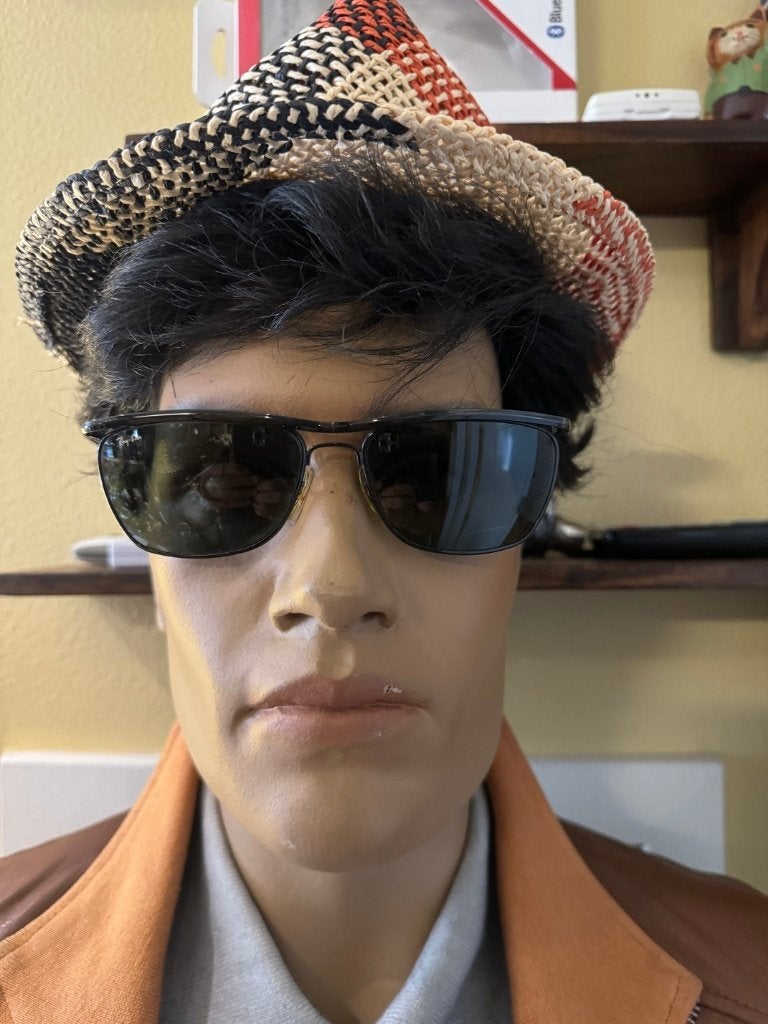 Vintage B&L Black Olympian II DLX W1308 zonnebril Olymp04, Enlèvement ou Envoi, Comme neuf, Ray-Ban, Lunettes de soleil