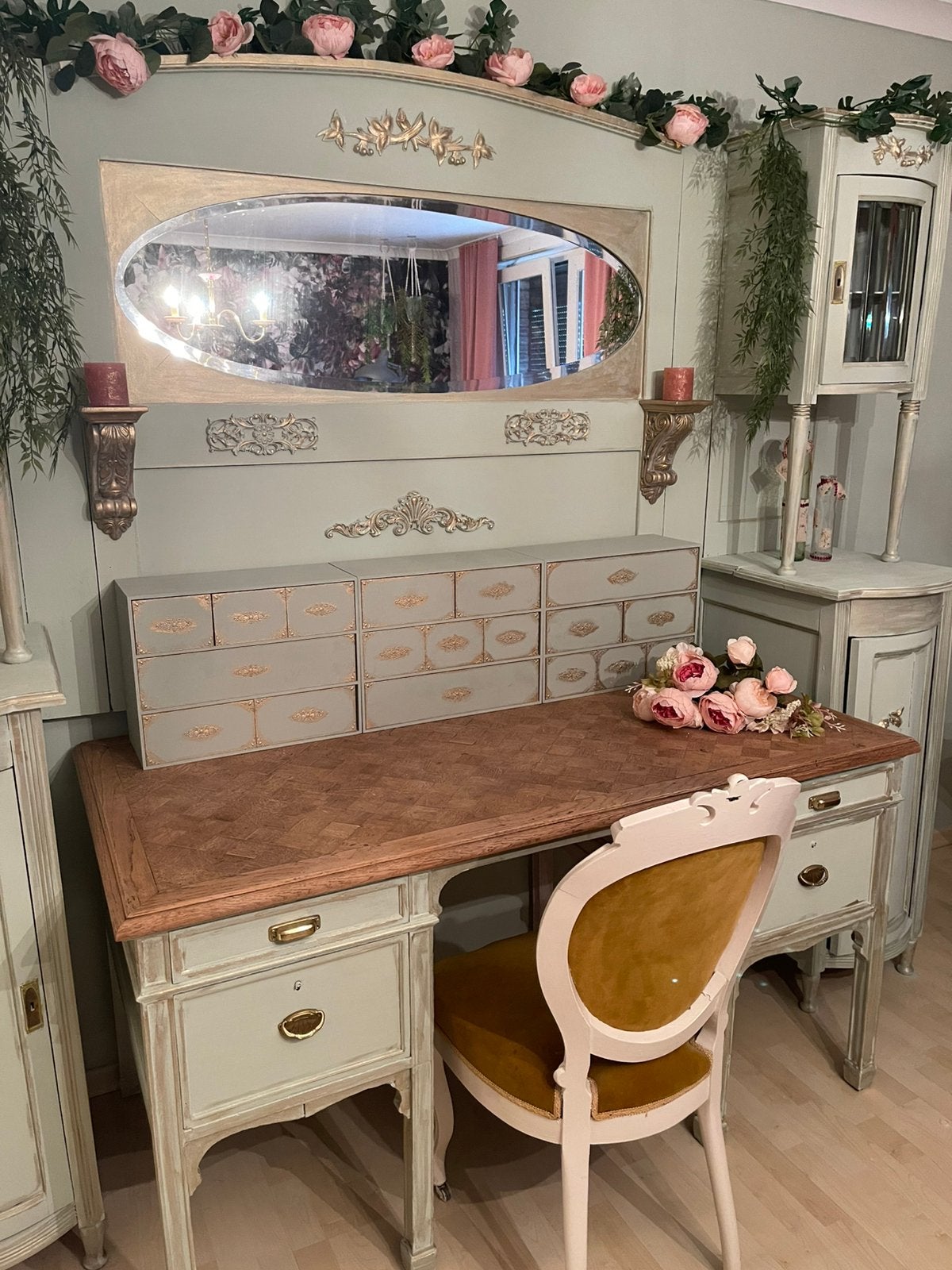 Landelijke bureau, Huis en Inrichting, Bureaus, Ophalen, Groen, Gebruikt, Hout