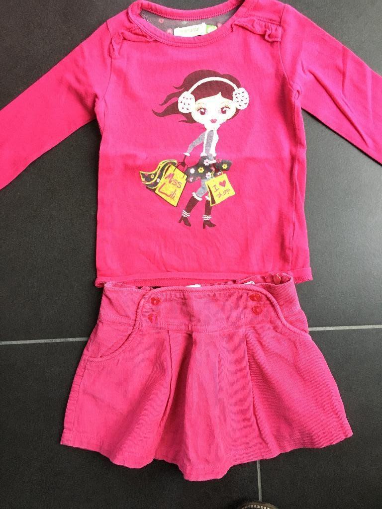 set Rokje roos met t-shirt maat 86 (18mnd), Enfants & Bébés, Vêtements de bébé | Taille 86, Enlèvement ou Envoi, Ensemble, Comme neuf