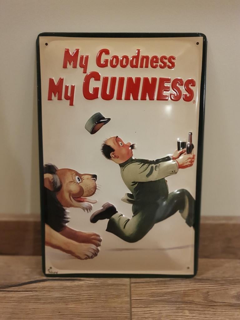 Metaal Reclamebord - Guinness -, Ophalen of Verzenden, Gebruikt, Reclamebord, Plaat of Schild, Overige merken