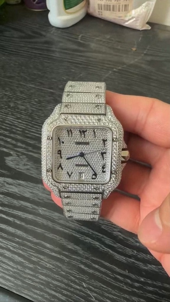 Cartier Santos, Handtassen en Accessoires, Staal, Staal, Polshorloge, Nieuw