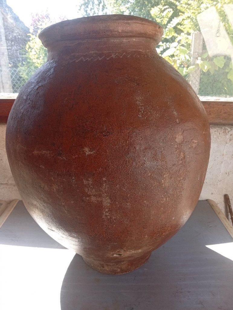 Zeldzame antieke terracotta pot - Wabi-Sabi 19e-eeuwse stijl, Ophalen