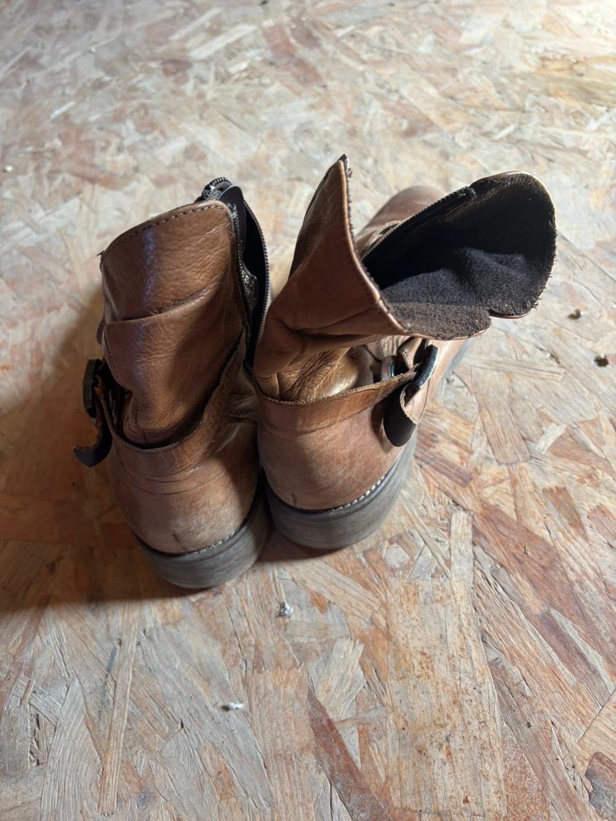 Bottines dames 42, Enlèvement ou Envoi, Brun, Boots et Botinnes, Porté