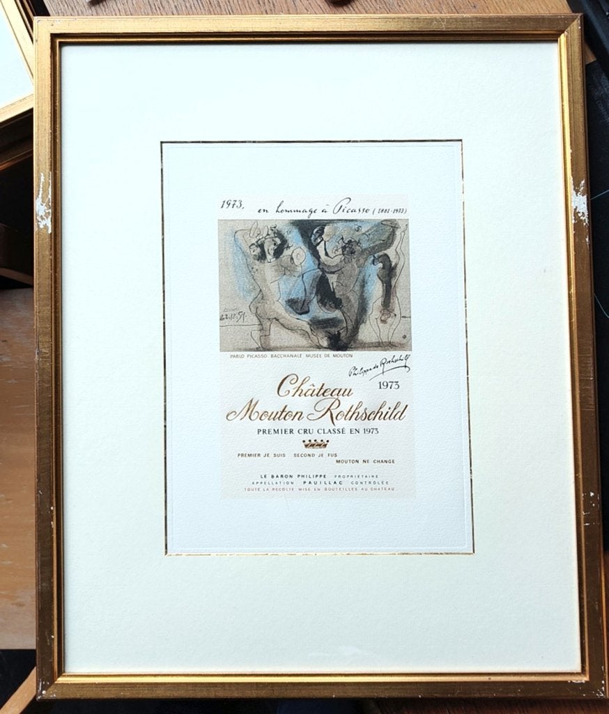 Pablo Picasso wijnetiket 1973 / Château Mouton Rothschild, Enlèvement ou Envoi