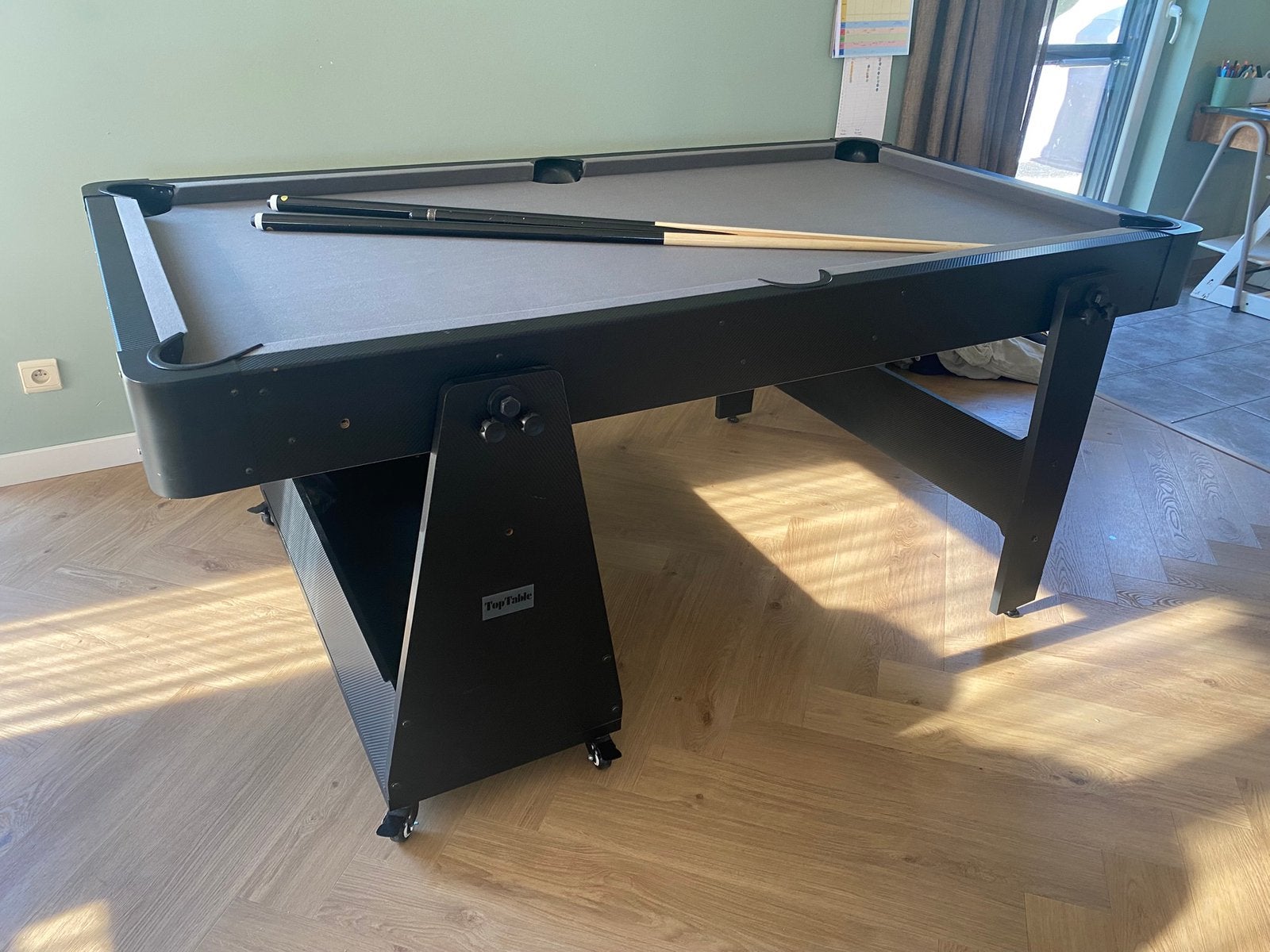 Pooltafel opklapbaar en verrijdbaar, Ophalen, Gebruikt