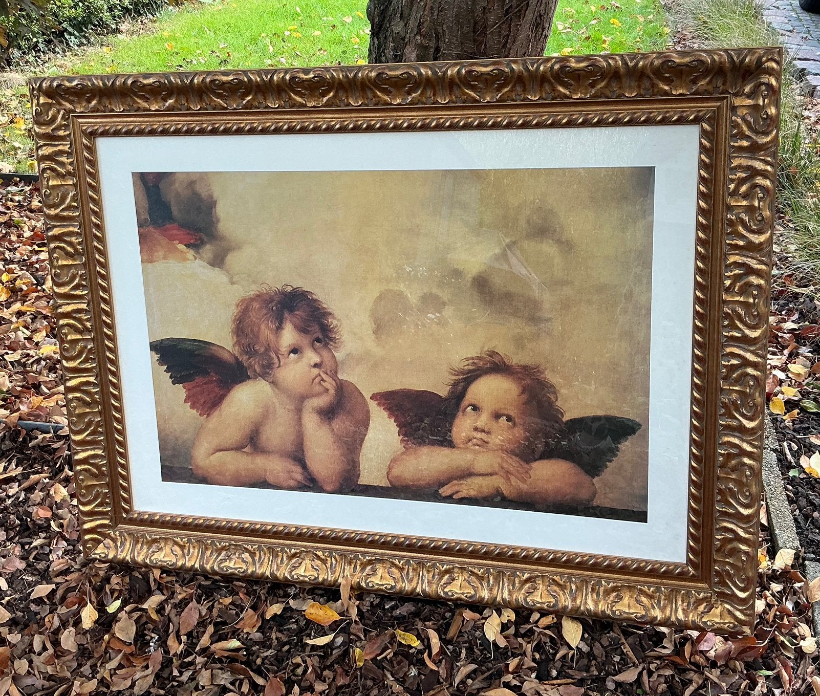 Schilderij engelen rafaël barok gouden kader, Ophalen