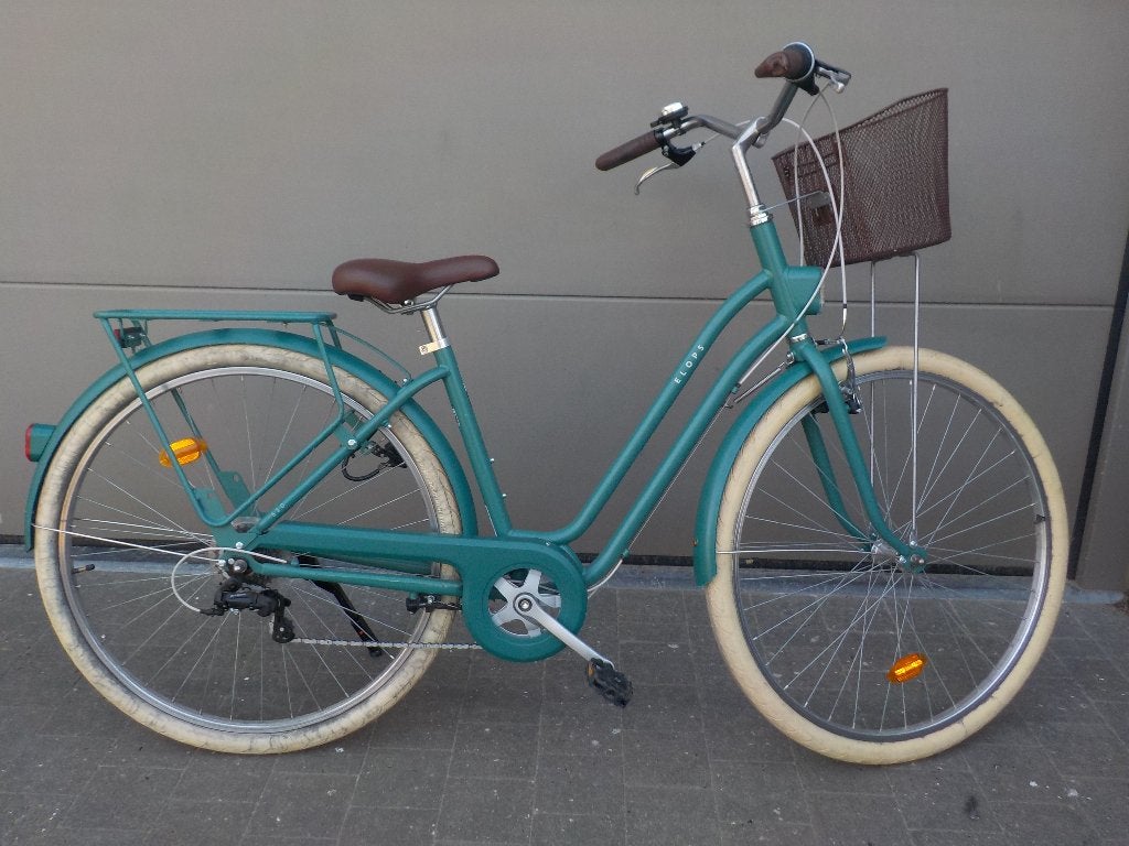 Damesfiets B-Twin met mandje, Vélos & Vélomoteurs, Enlèvement, Vitesses