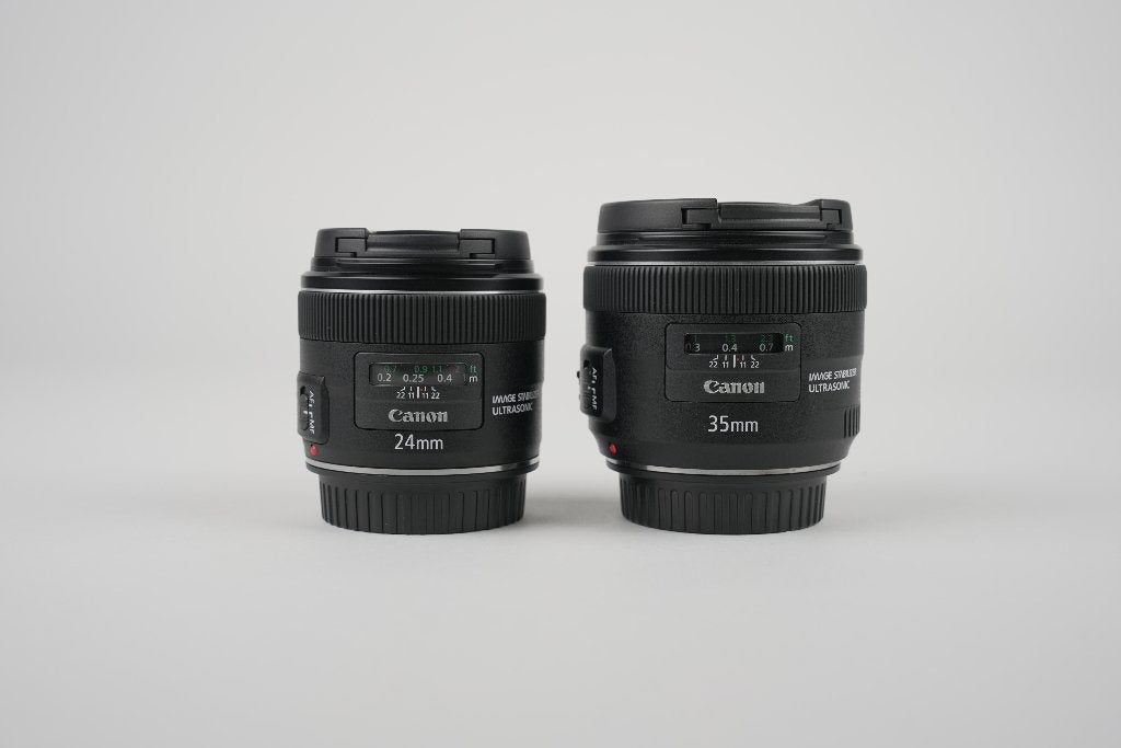 Canon EF 24mm f/2.8 IS USM + EF 35mm f/2 IS USM, Autofocus, Canon, Comme neuf, Enlèvement
