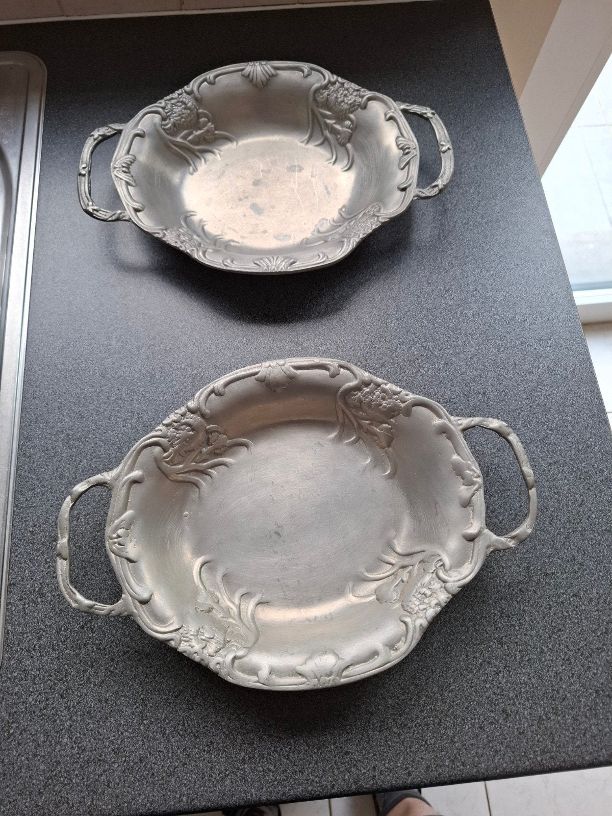 2 tinnen schalen., Antiek en Kunst, Antiek | Tin, Ophalen