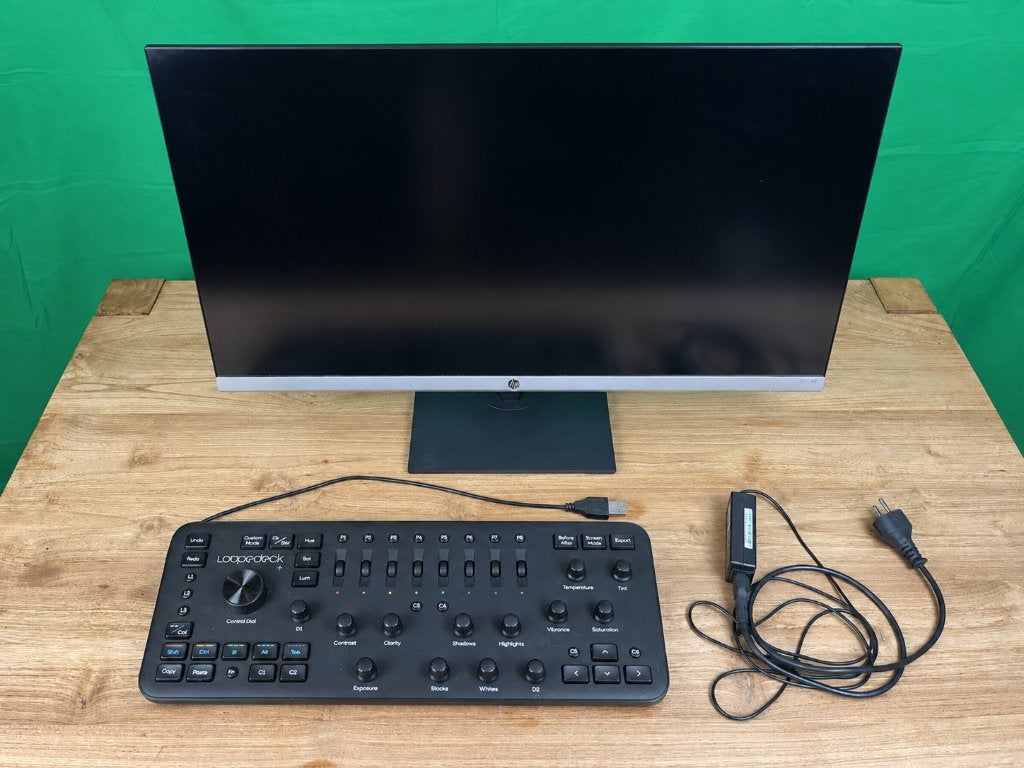 HP 27f 4K creator workstation met Loupedeck+ en accessoires, Computers en Software, Ophalen, Gebruikt, IPS, Ultra HD (4K)