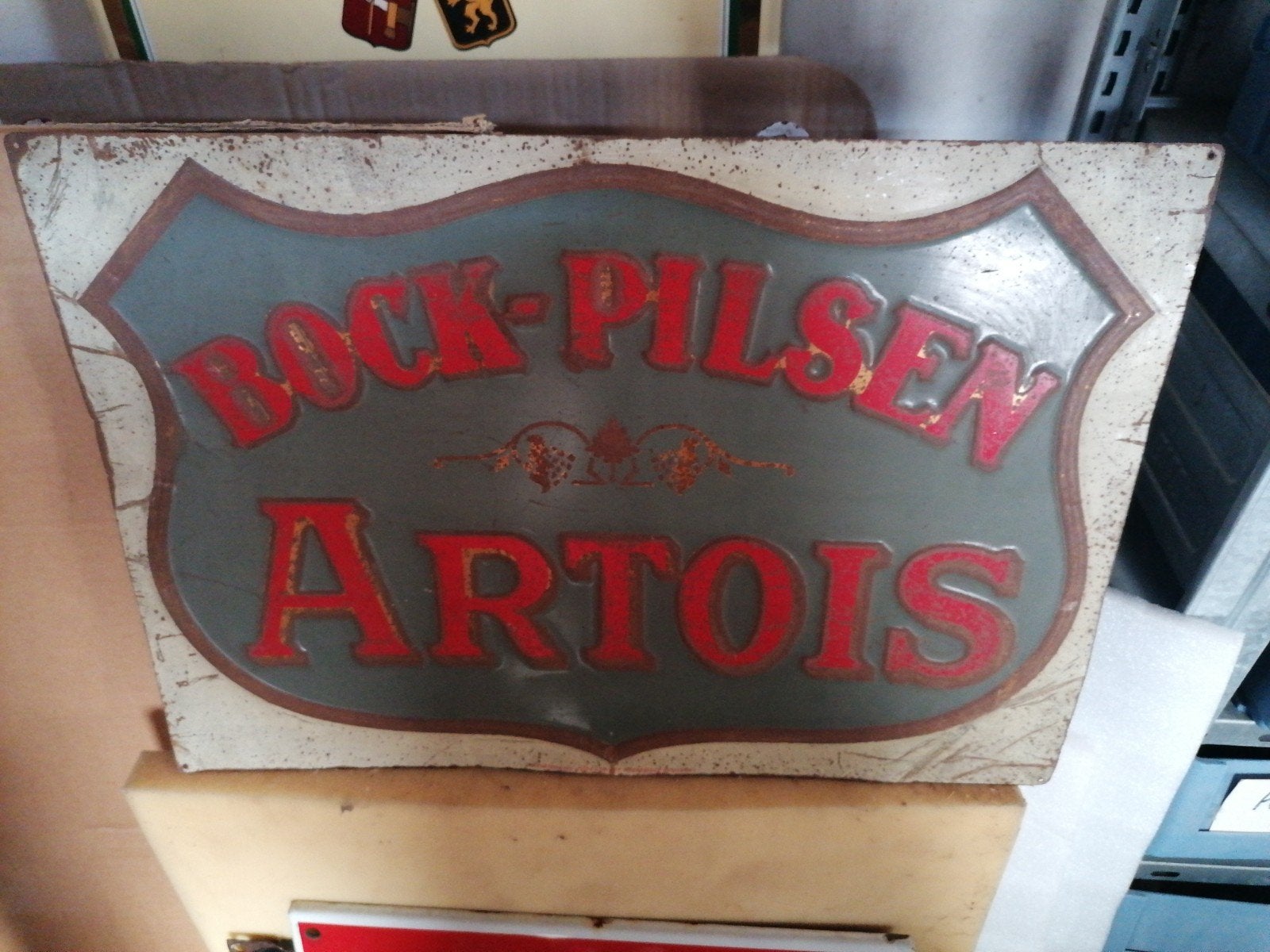 zeer oude reclame bock polsen stella artois, Verzamelen, Ophalen of Verzenden