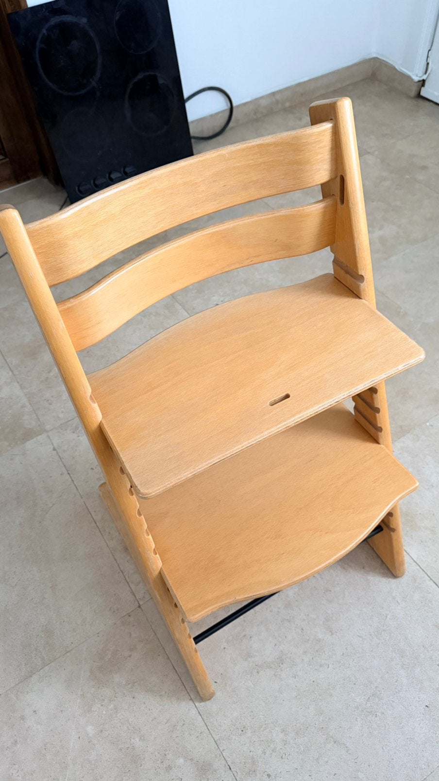 Stokke Tripp Trapp meegroeistoel – naturel – vintage model, Ophalen, Gebruikt