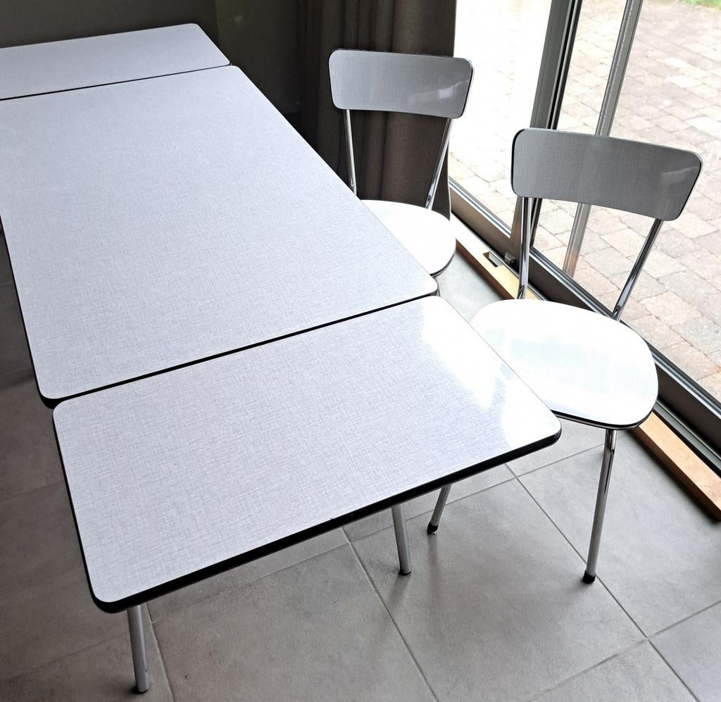 Formica vintage keukentafel en 2 stoelen, Enlèvement