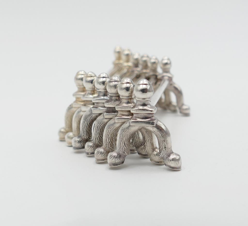 Set van 6 verzilverde Messenleggers - Wiskemann - c. 1935, Ophalen of Verzenden