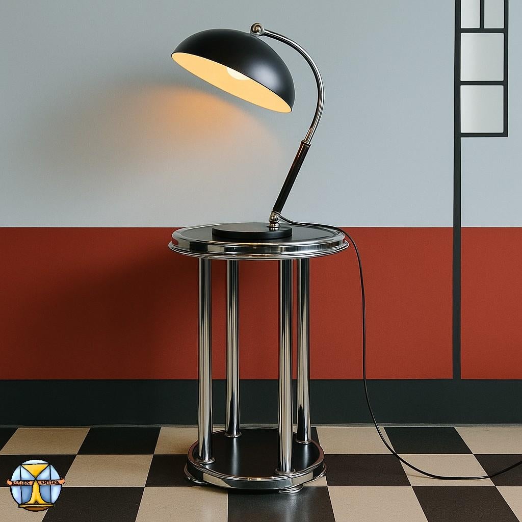 Lampe de bureau vintage noire Bauhaus H. Busquet Hala modèle, Enlèvement ou Envoi