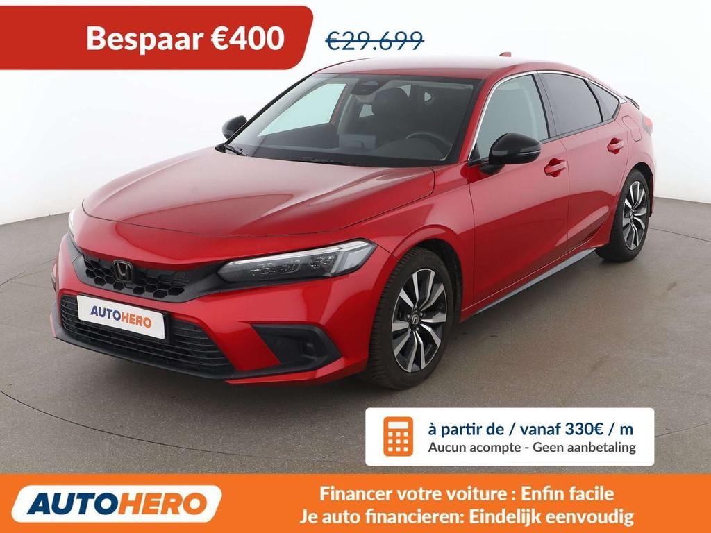 Honda Civic 2.0 e:HEV Elegance (bj 2025, automaat), Auto's, Honda, Stof, 5 deurs, Hybride Elektrisch/Benzine, Te koop