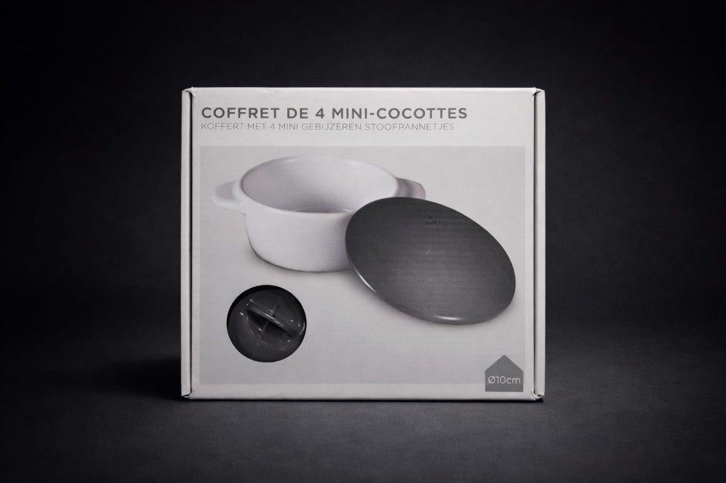 Set met 4 keramische mini-ovenschalen, Ophalen of Verzenden, Nieuw, Overige materialen, Kookpan of Snelkookpan